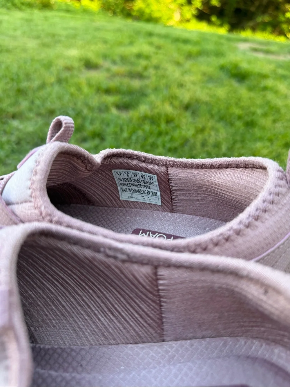 Women’s Skechers Air Cool Memory Foam Slip On Shoes Pink Mauve Comfort Size 11